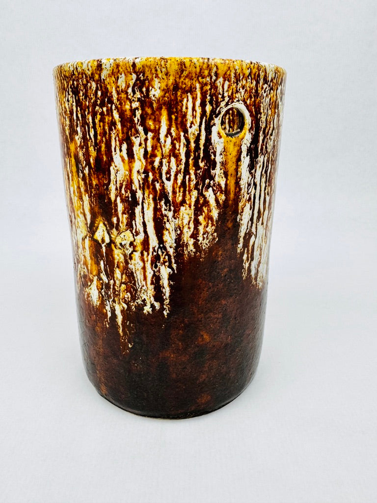 Vase cylindrique en grès émaillé Accolay, vers 1960