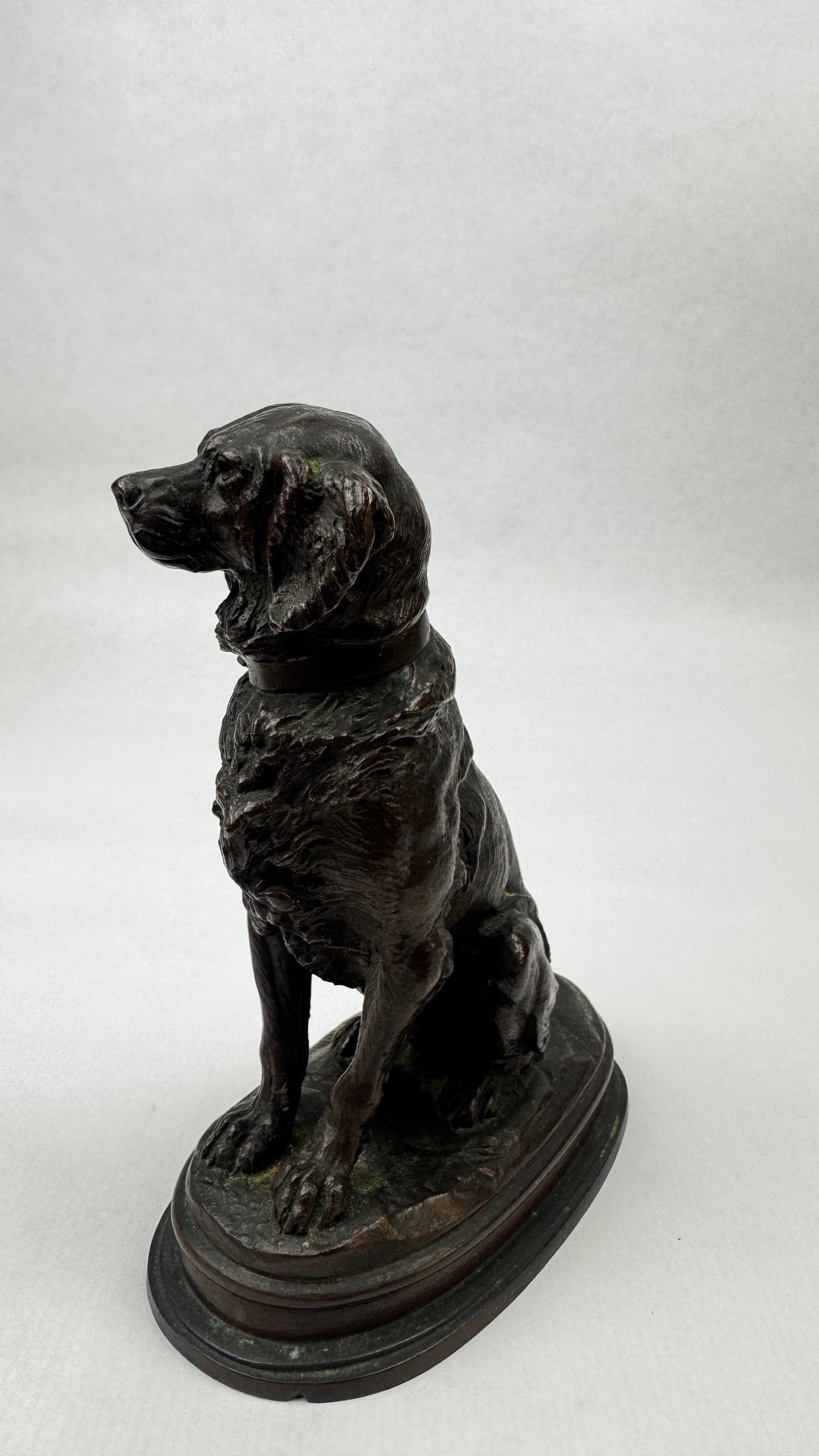 Bronze animalier signé Delabriere chien de chasse 16,5 cm