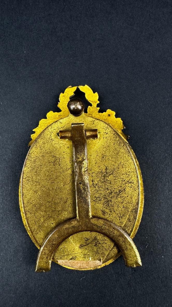Petit cadre bronze dore style Louis XVI 6,5 cm