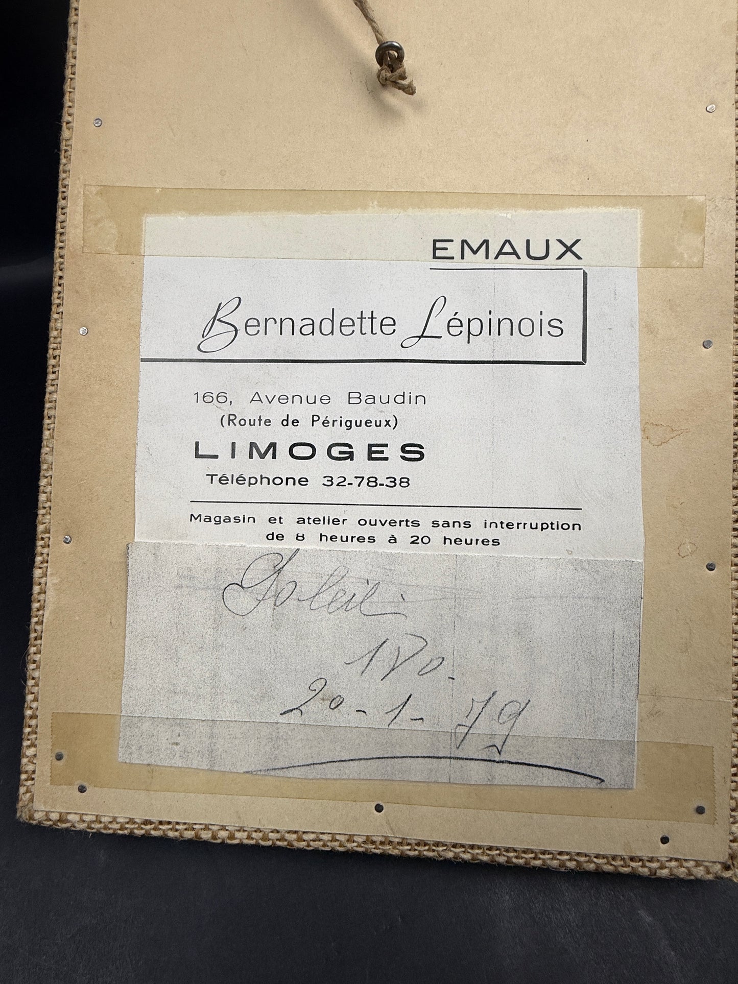 Bernadette Lépinois, émail sur cuivre, Soleil c. 70