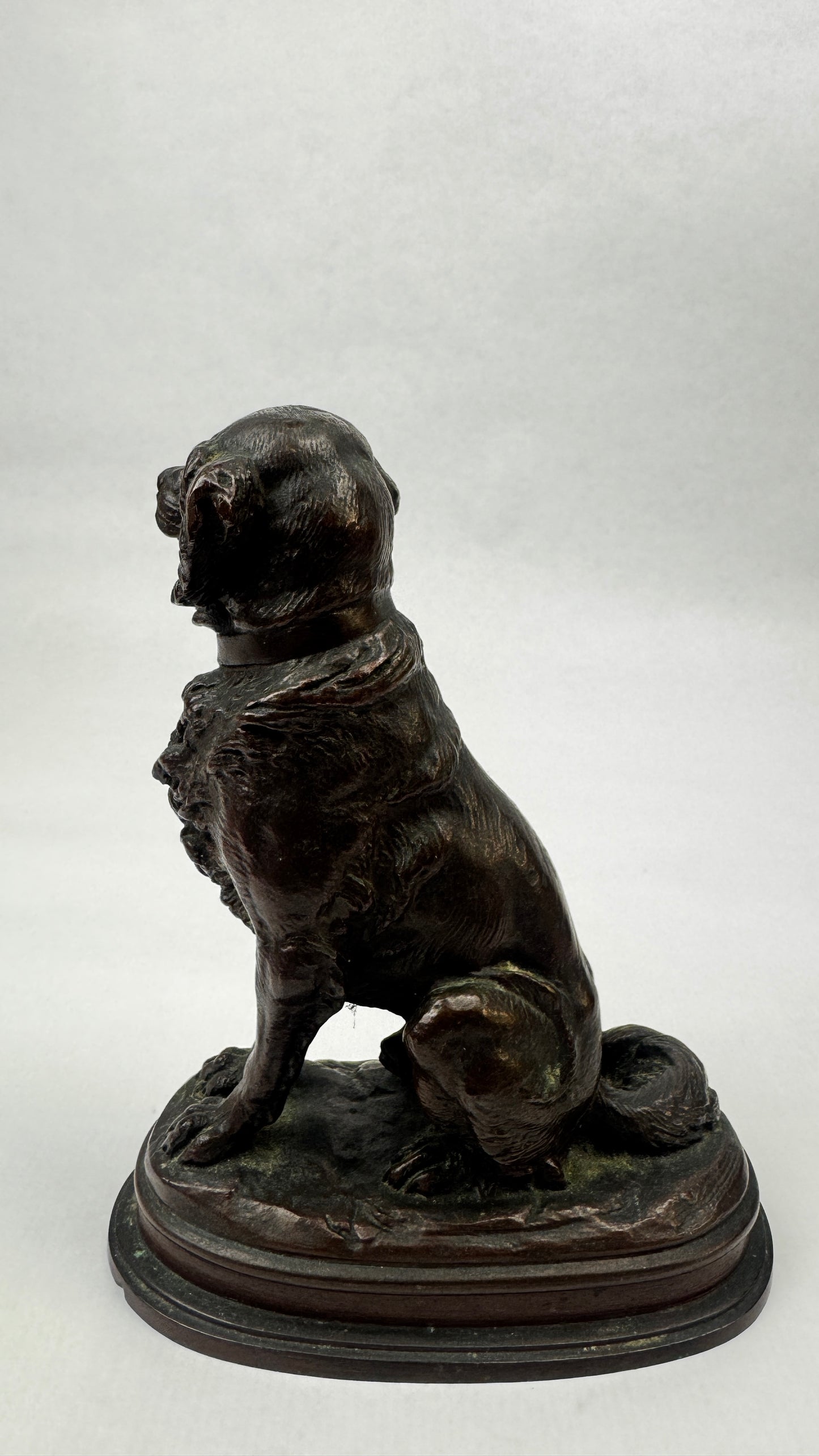Bronze animalier signé Delabriere chien de chasse 16,5 cm