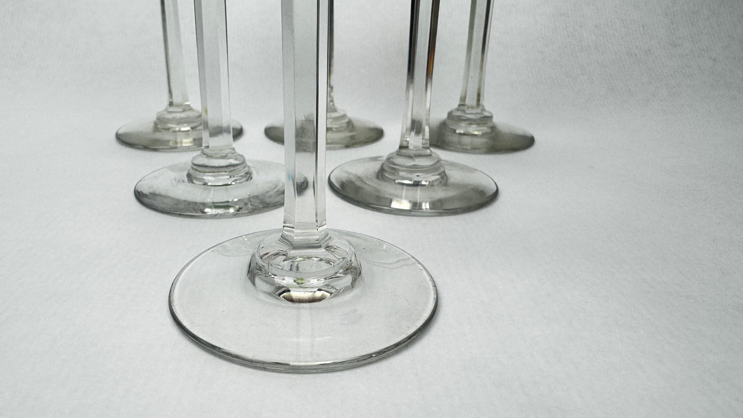 Lot de 6 verres à liqueur en cristal doublé coloré – Saint-Louis – Modèle Bristol – H. 13 cm