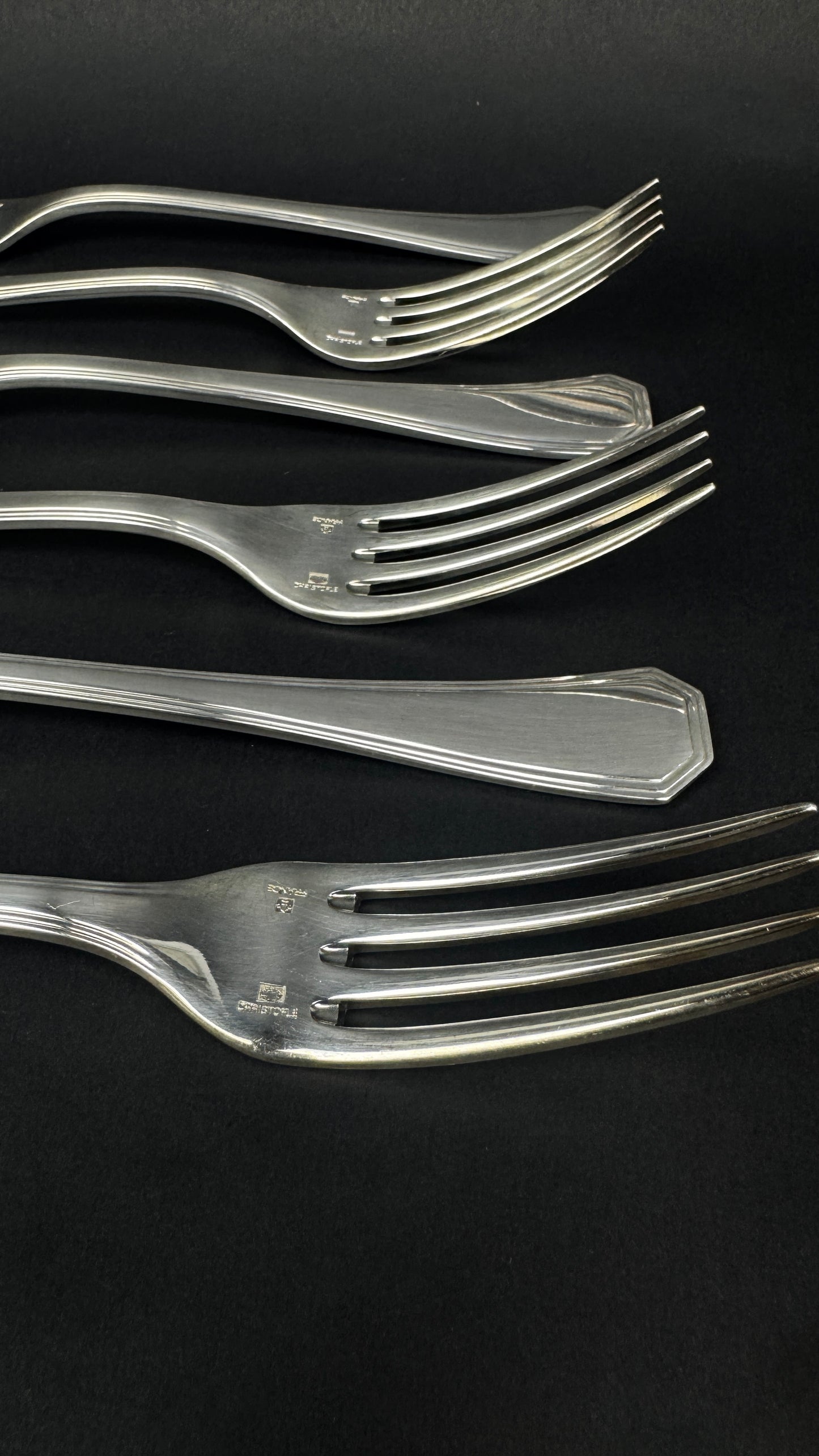 6 fourchettes de table Christofle America metal argente