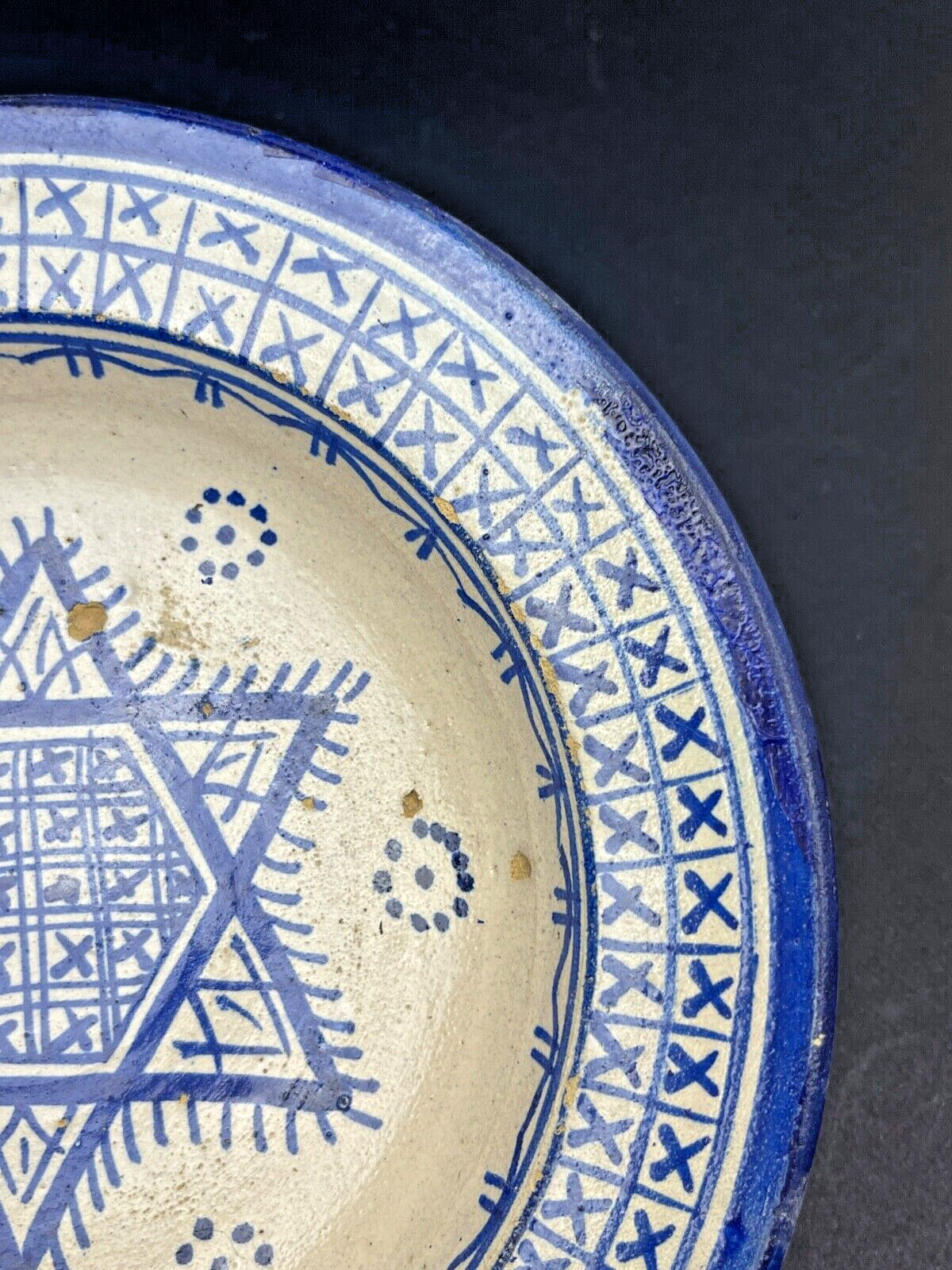 Maroc, Coupe, Assiette Sur Talon En Faïence De Fès Milieu 20ème N°2