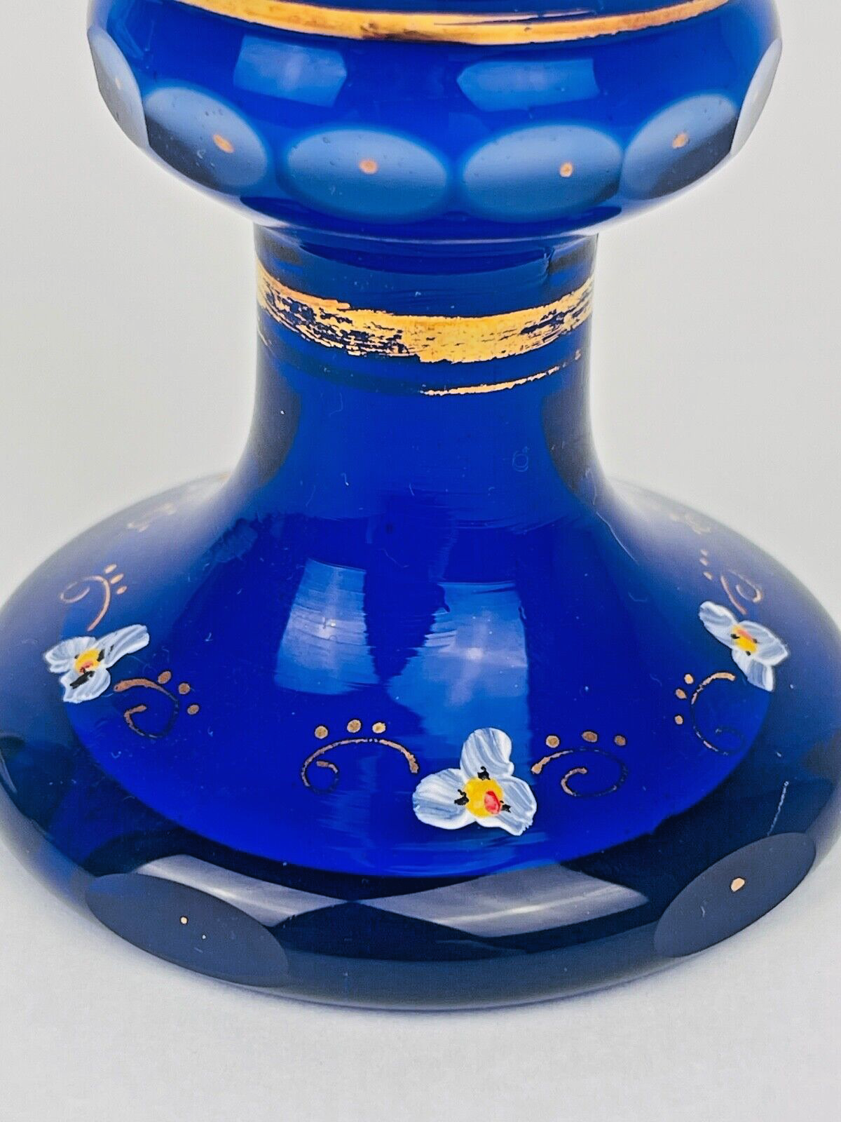 Calice, Vase En Cristal De Bohème Bleu Cobalt