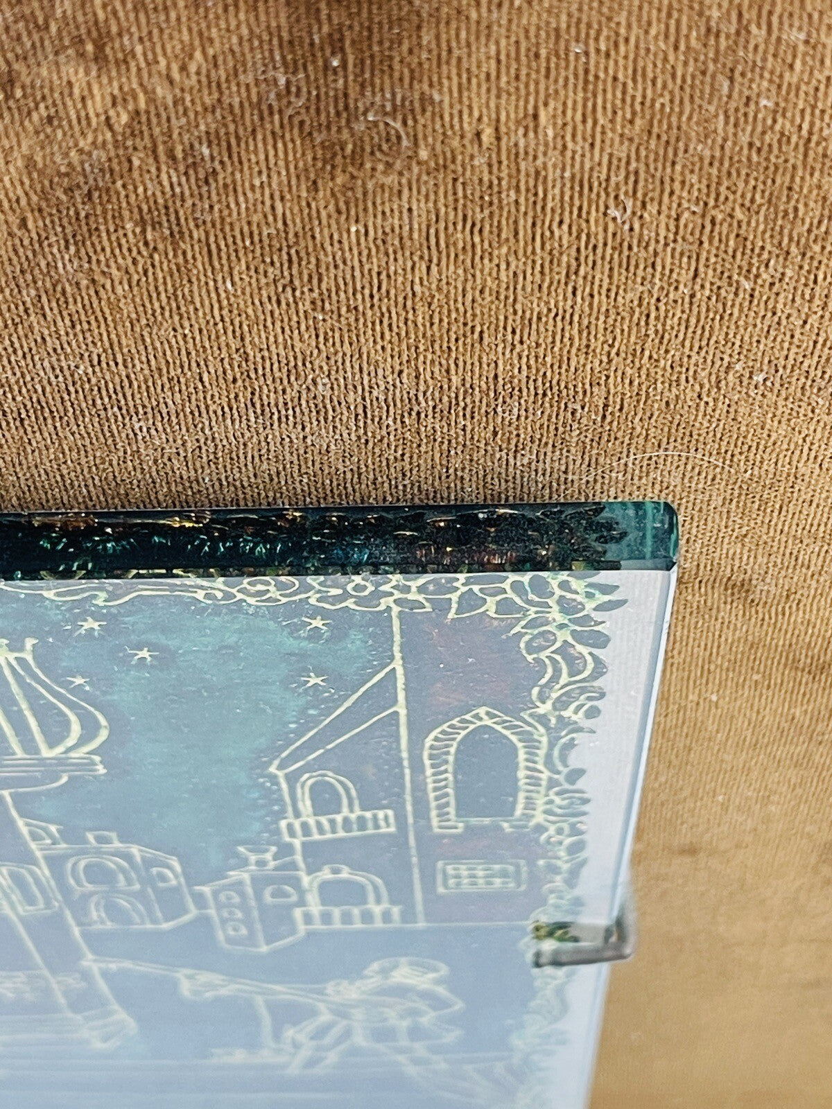 Cadre vintage en verre de Murano incisé, Venise