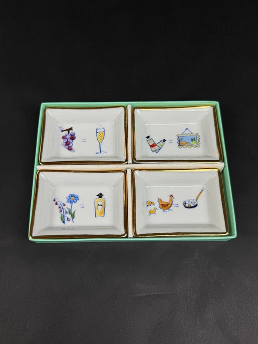 Hilton Mc Connico, coffret de 4 coupelles de bridge, cendriers. 2