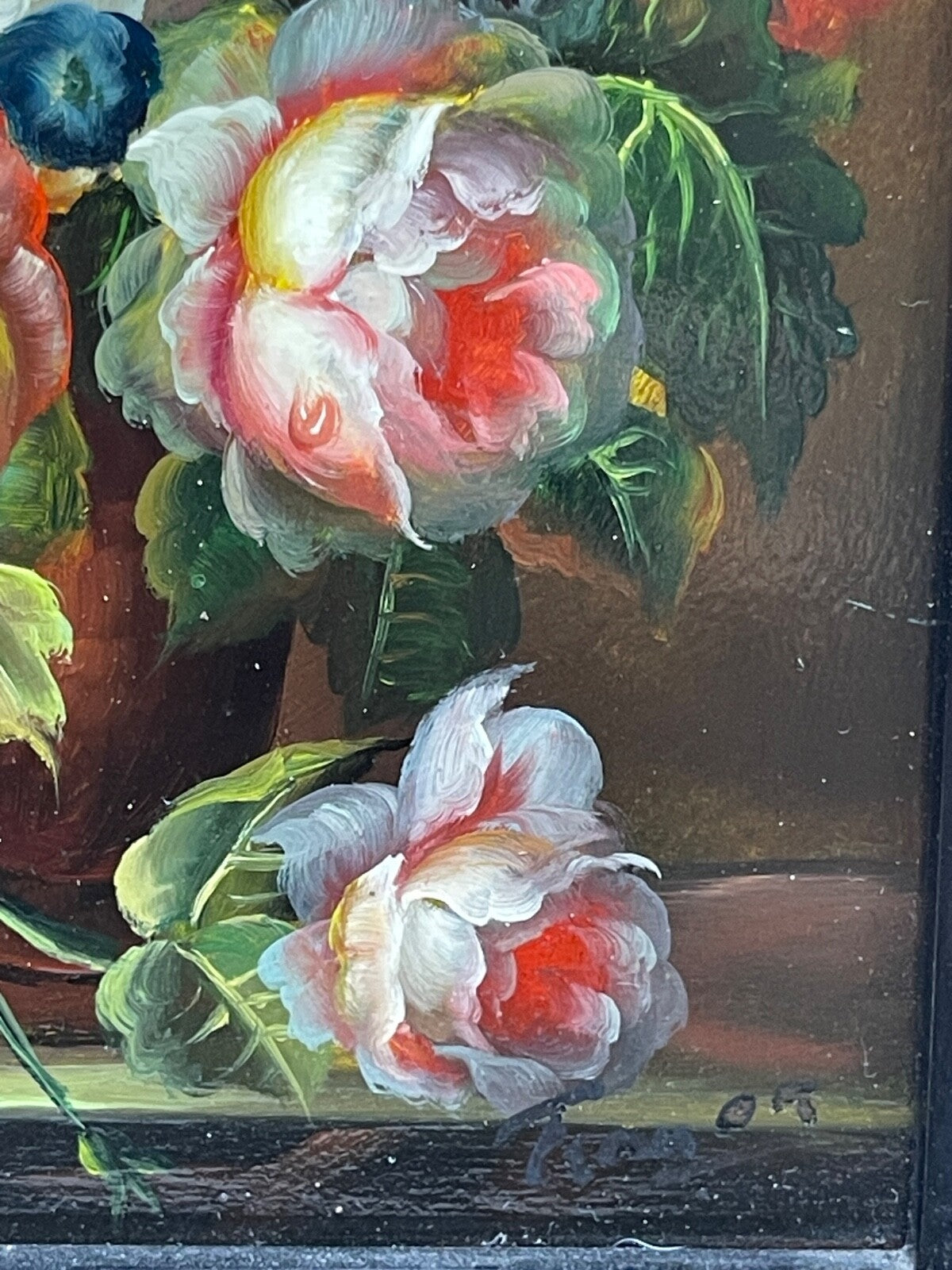 Huile sur panneau, Nature morte aux fleurs