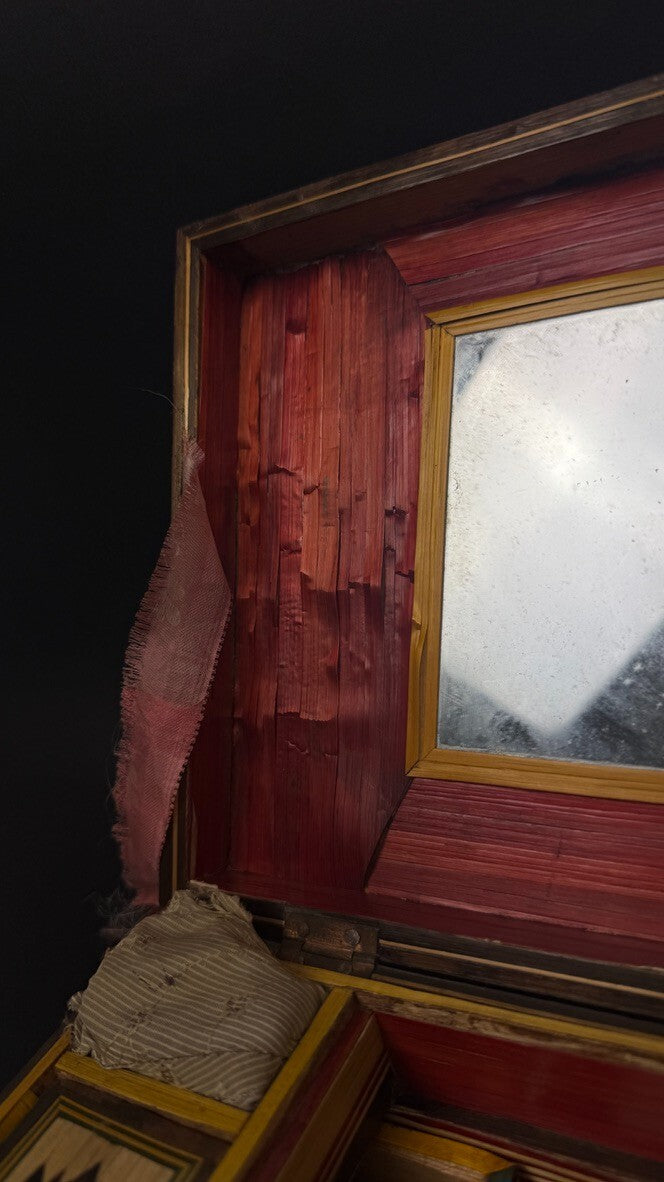 Coffret boîte à couture en marqueterie de paille Fin XVIIIème début XIXème