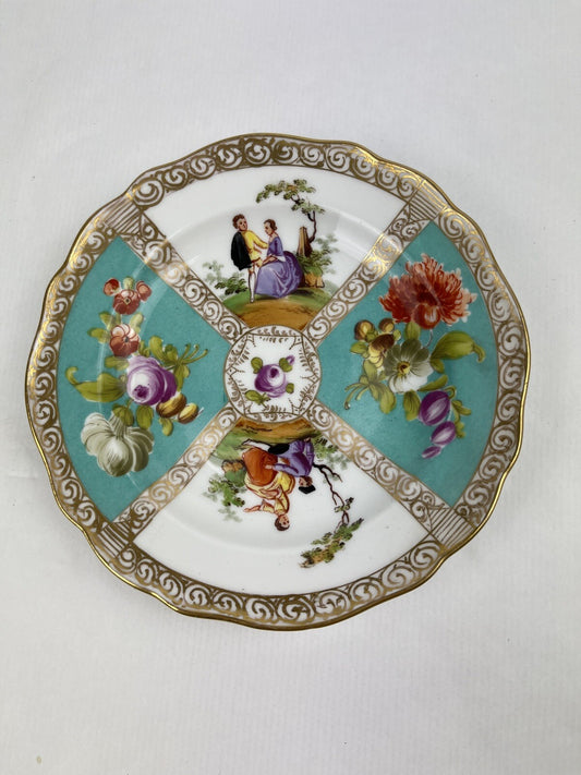 Coupelle, sous tasse en porcelaine de Saxe, Meissen