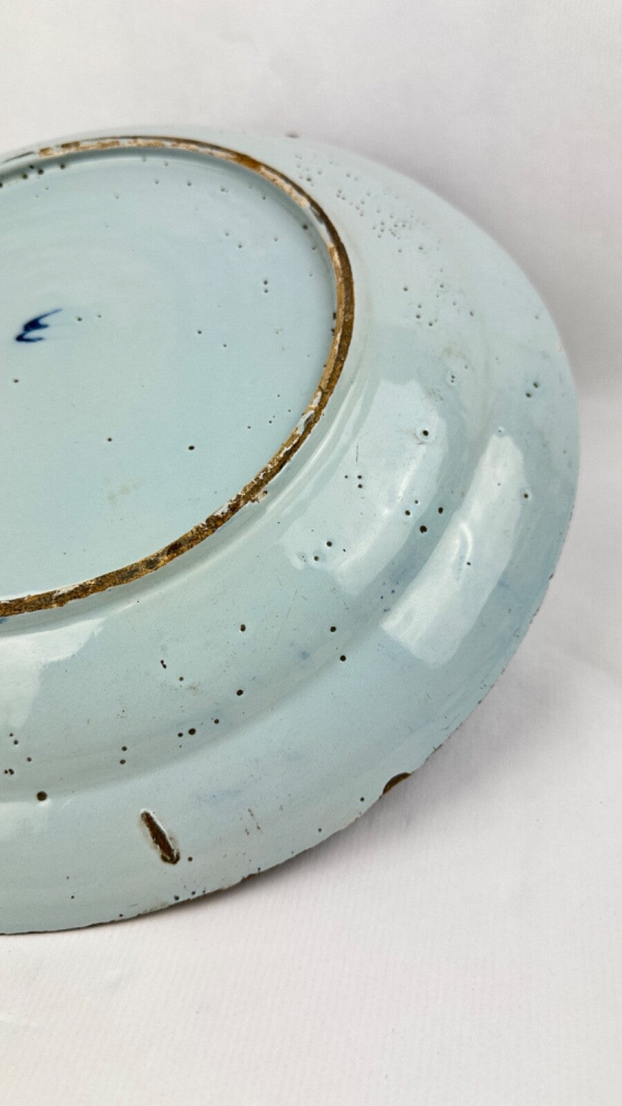Grand Plat en faience 18ème  de Delft 35 cm