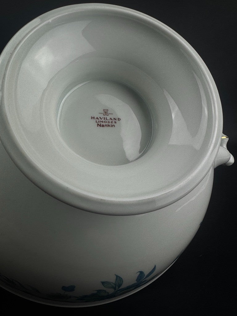 Soupière Haviland Limoges modèle Nankin décor bleu et or