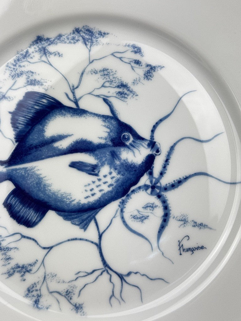 Service de 6 assiettes plates à Poissons stylisés – Jammet Seignolles