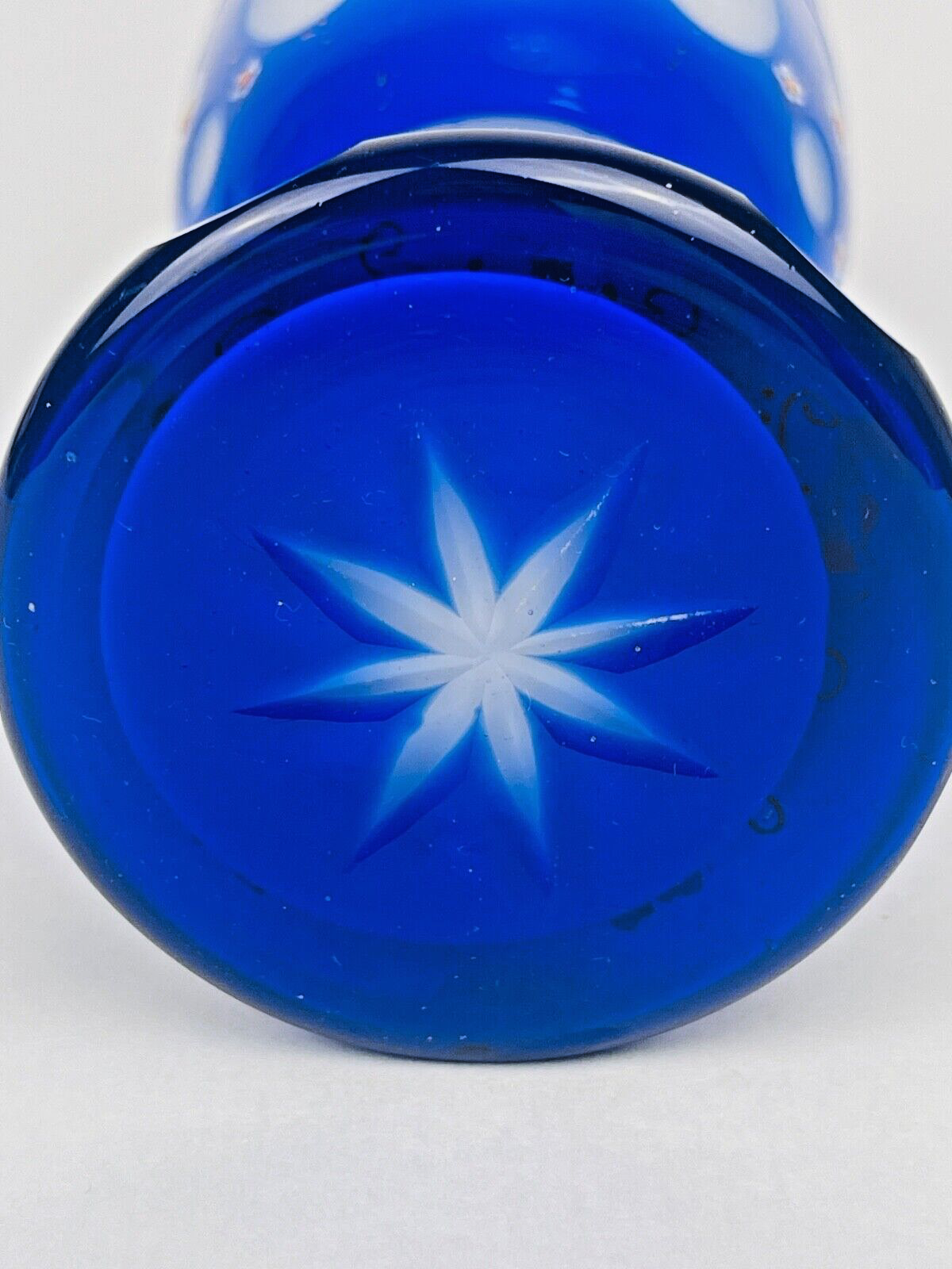 Calice, Vase En Cristal De Bohème Bleu Cobalt