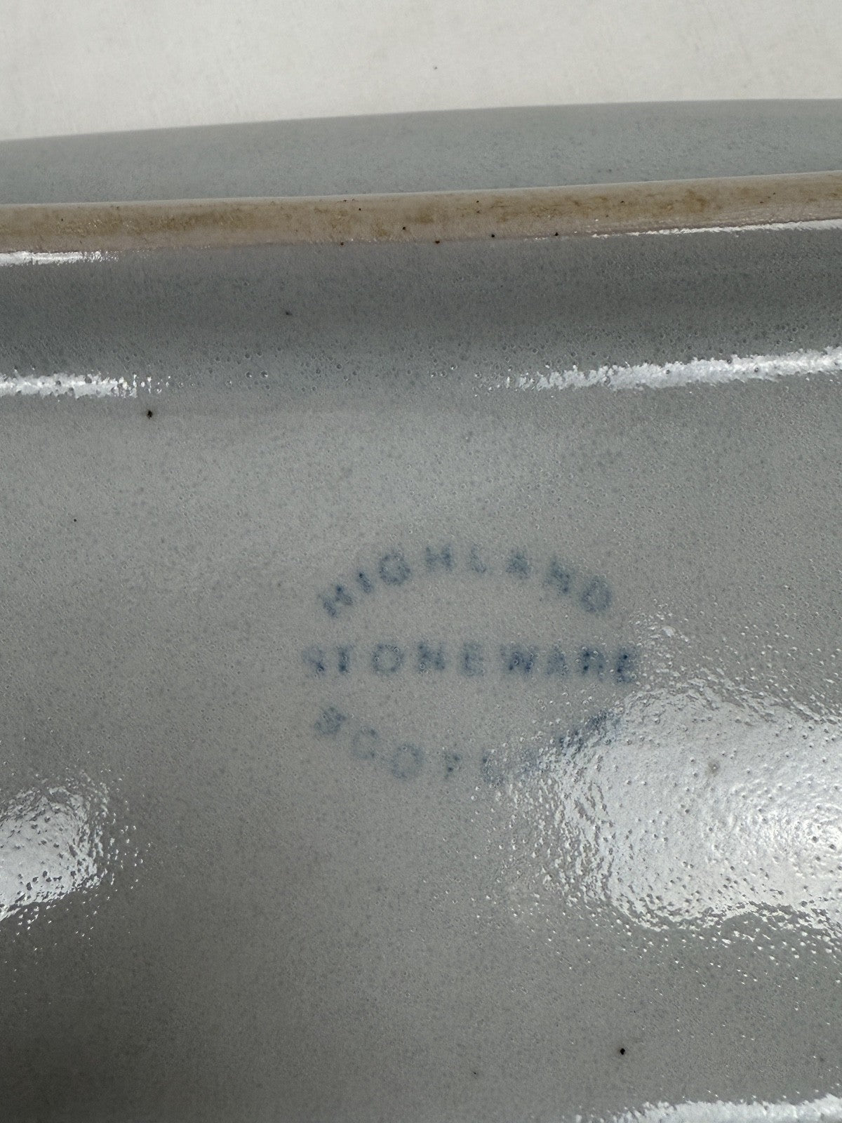 Grand plat à poisson à décor de saumon Highland stoneware Scotland