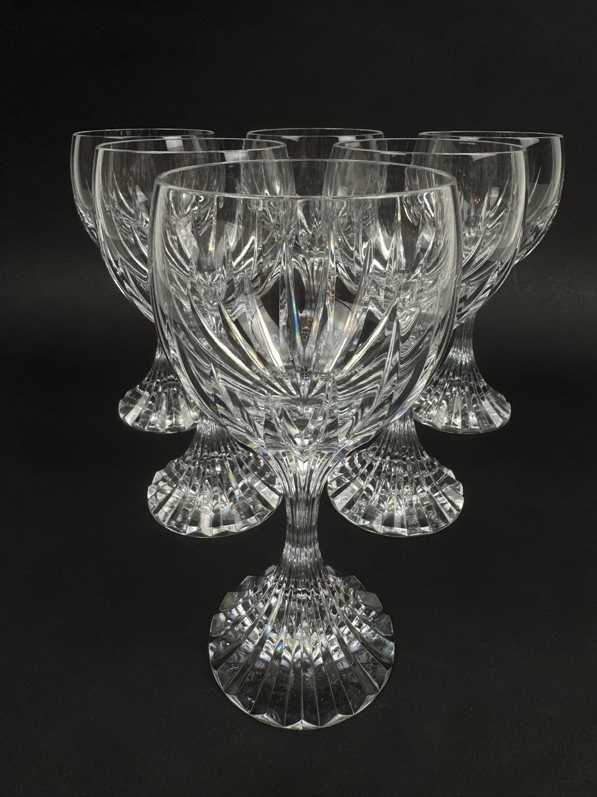 Série de 6 verres à eau 17,5 cm Masséna de Baccarat état neuf !