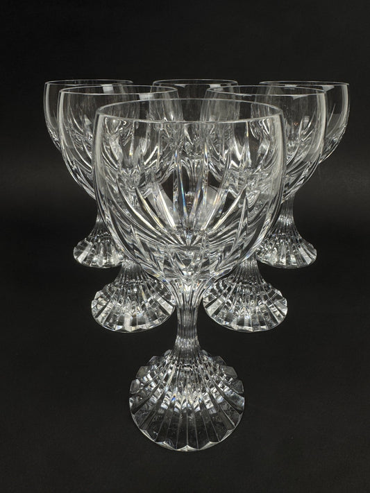 Série de 6 verres à eau 17,5 cm Masséna de Baccarat état neuf !