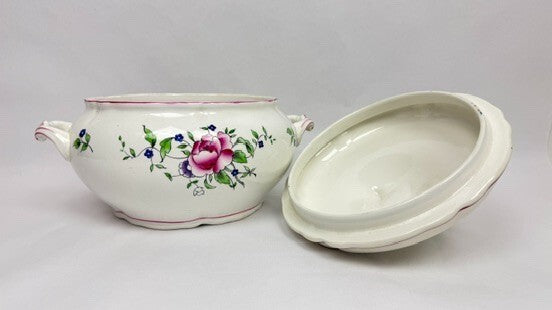 Boch Frères, La Louvière, soupière décor floral