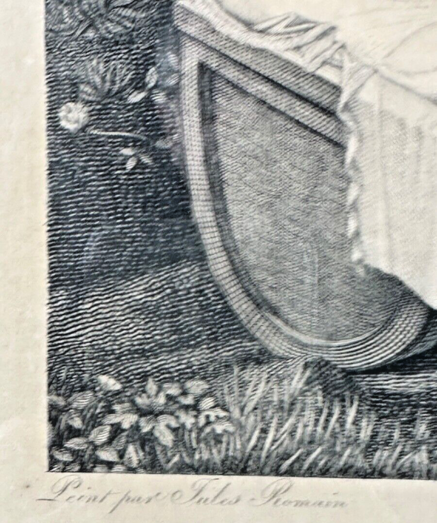 La madone au chêne par Giulo Romano (Jules Romain) - Gravure 19ème