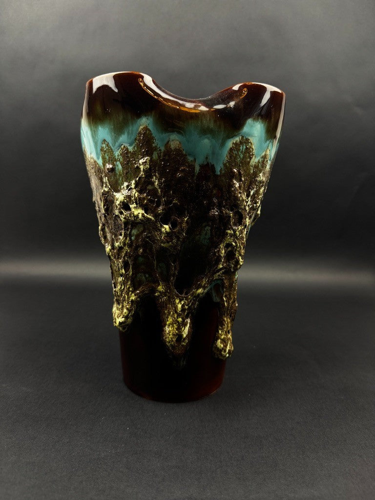 Vase en céramique émaillée – style brutaliste, années 60/70