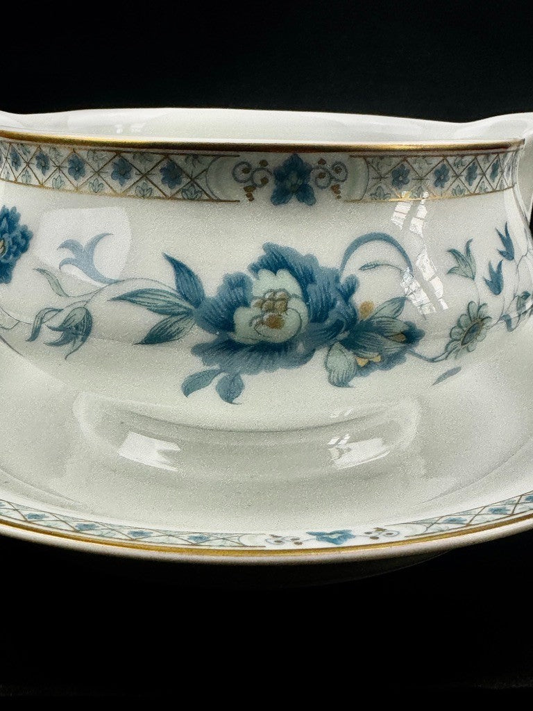 Sauciere Haviland Limoges Nankin bleu et or saucière soucoupe