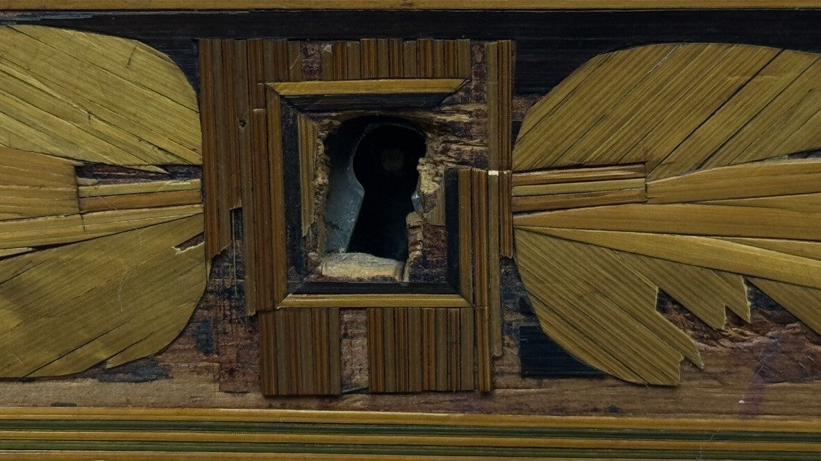 Coffret boîte à couture en marqueterie de paille Fin XVIIIème début XIXème