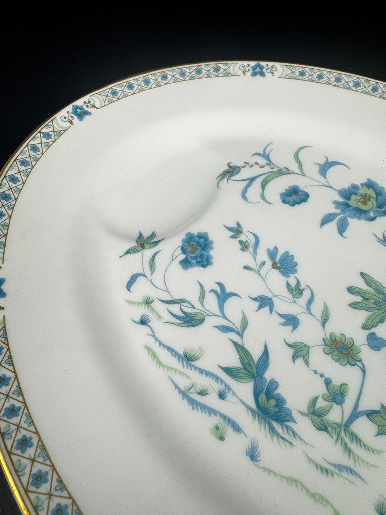 Grand plat à viande Haviland Limoges Nankin décor bleu et or