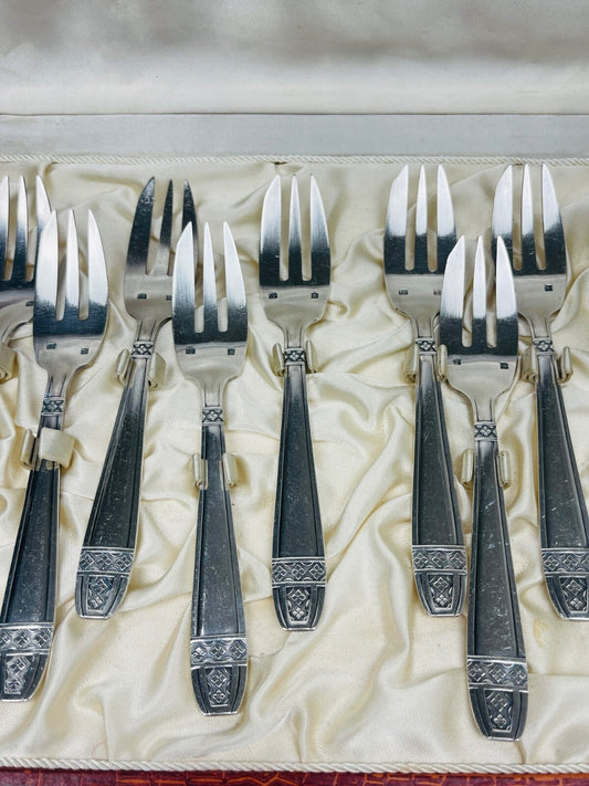 Coffret De 12 Fourchettes à Gâteaux Modèle Grand Prix De Monaco