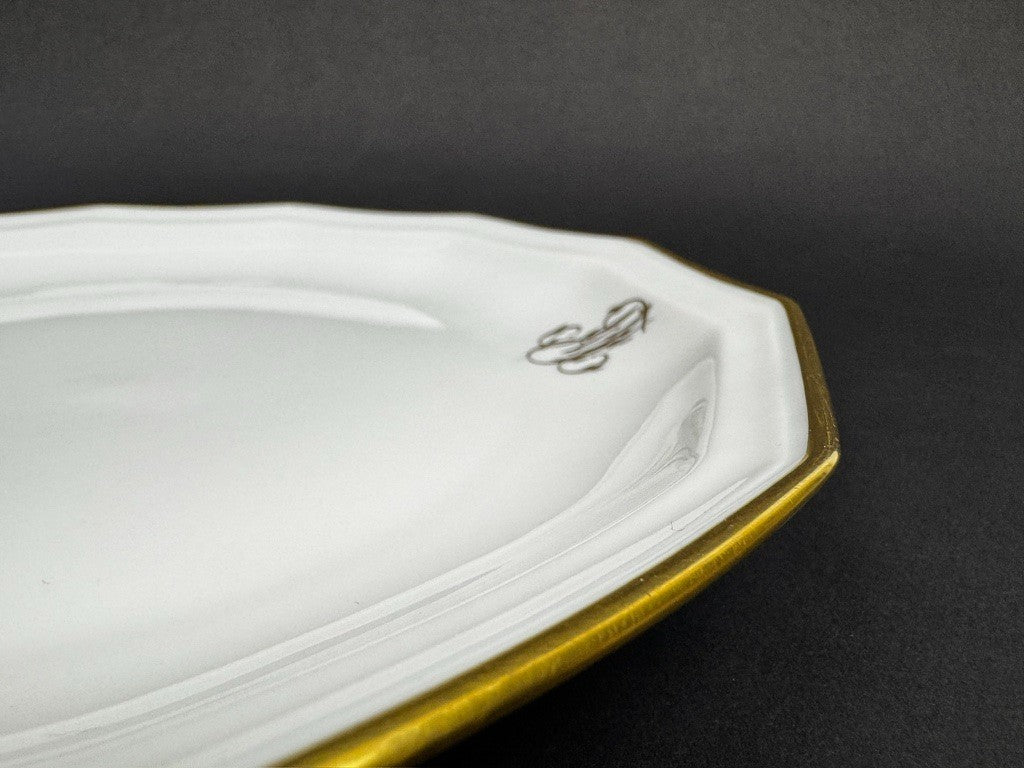 Élégante série de 6 assiettes creuses en porcelaine de Limoges par Bernardaud