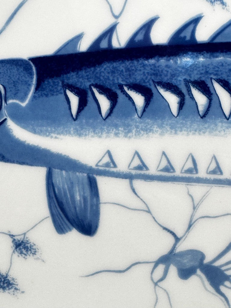 Plat à poisson en porcelaine de Limoges – Jammet-Seignolles, décor "Françoise",