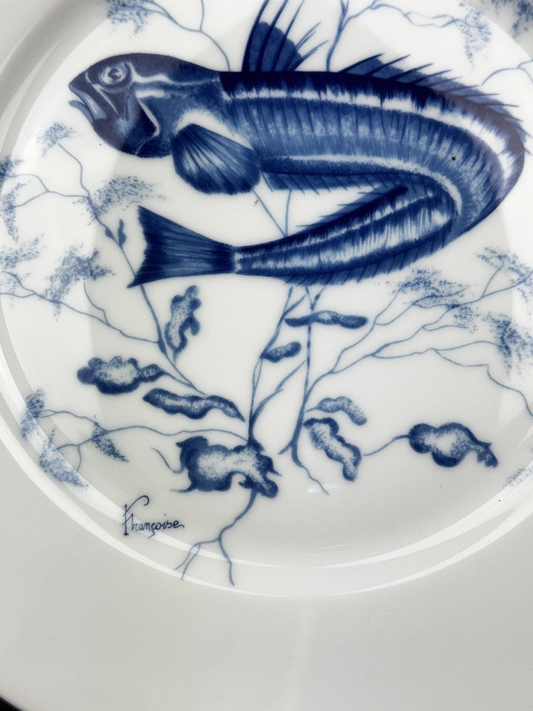 Service de 6 assiettes plates à Poissons stylisés – Jammet Seignolles