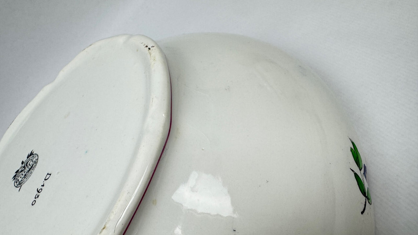 Boch Frères, La Louvière, soupière décor floral