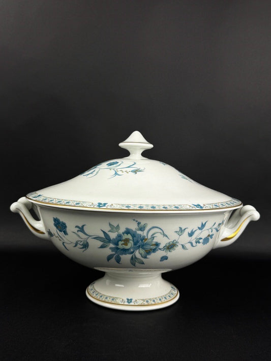 Soupière Haviland Limoges modèle Nankin décor bleu et or