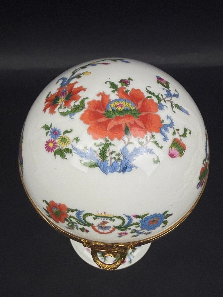 Raynaud, bonbonnière sur pied en porcelaine de Limoges