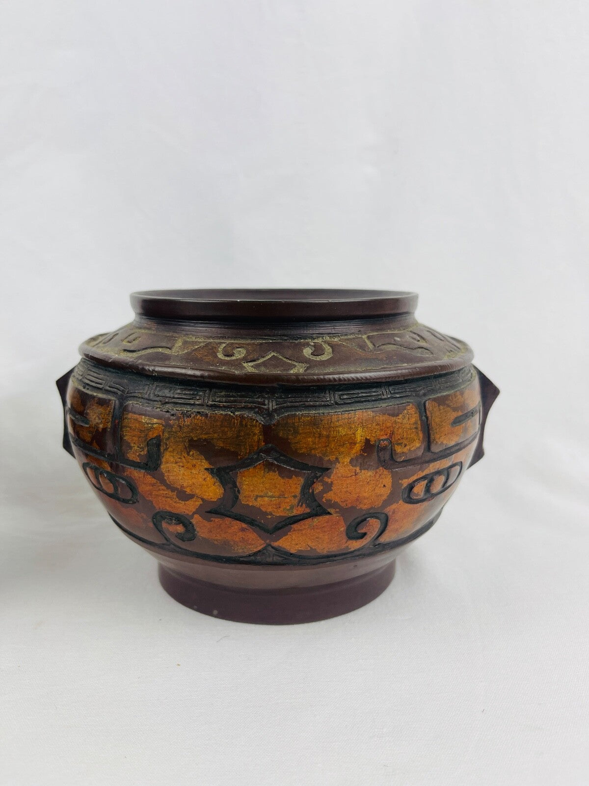 Paire de pots, vases en bronze, Chine 1900