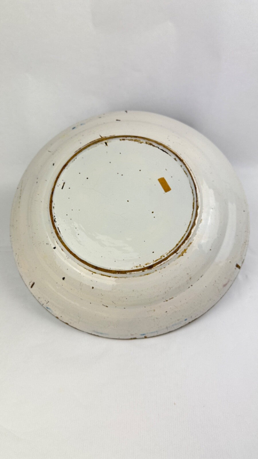 Grand plat en faïence de Delft Blanc Bleu 18ème 35,5 cm