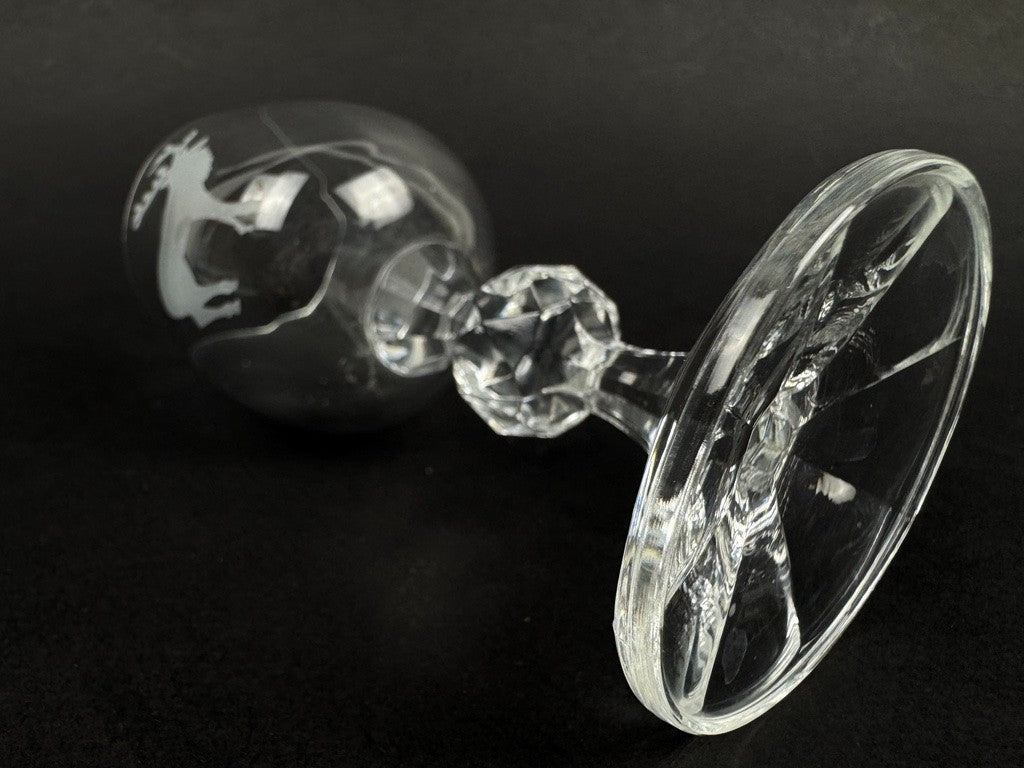 Suite de 5 verres à Porto ou à Sherry en cristal d'Ecosse