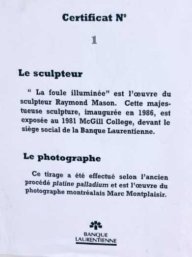 Marc Montplaisir, La Foule Illuminée, Tirage Platine Palladium 1/30