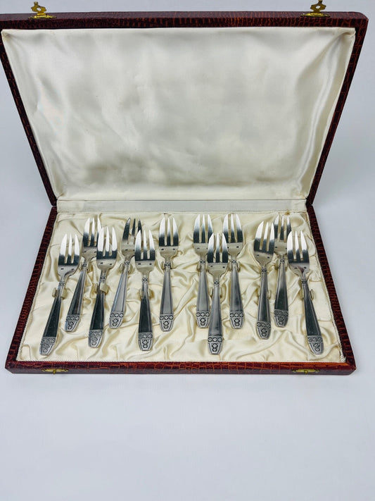 Coffret De 12 Fourchettes à Gâteaux Modèle Grand Prix De Monaco