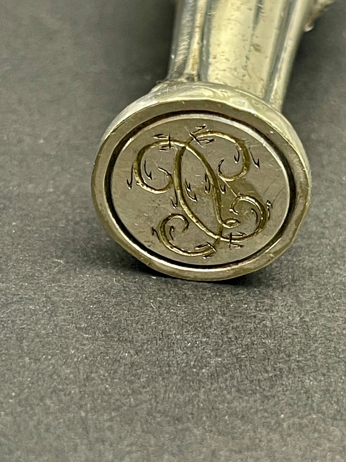 Sceau En Bronze Argenté Art Nouveau