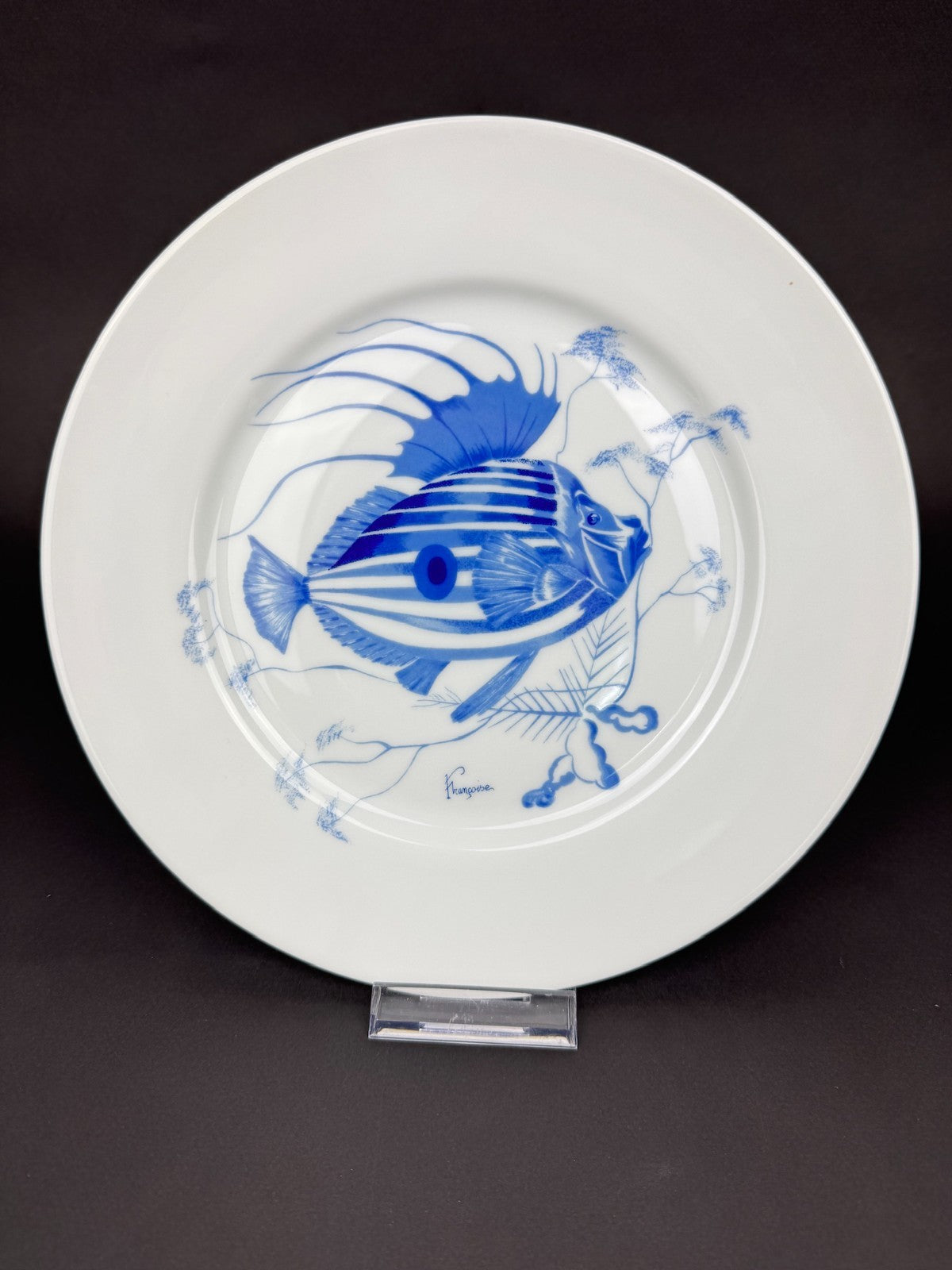 Service de 6 assiettes plates à Poissons stylisés – Jammet Seignolles