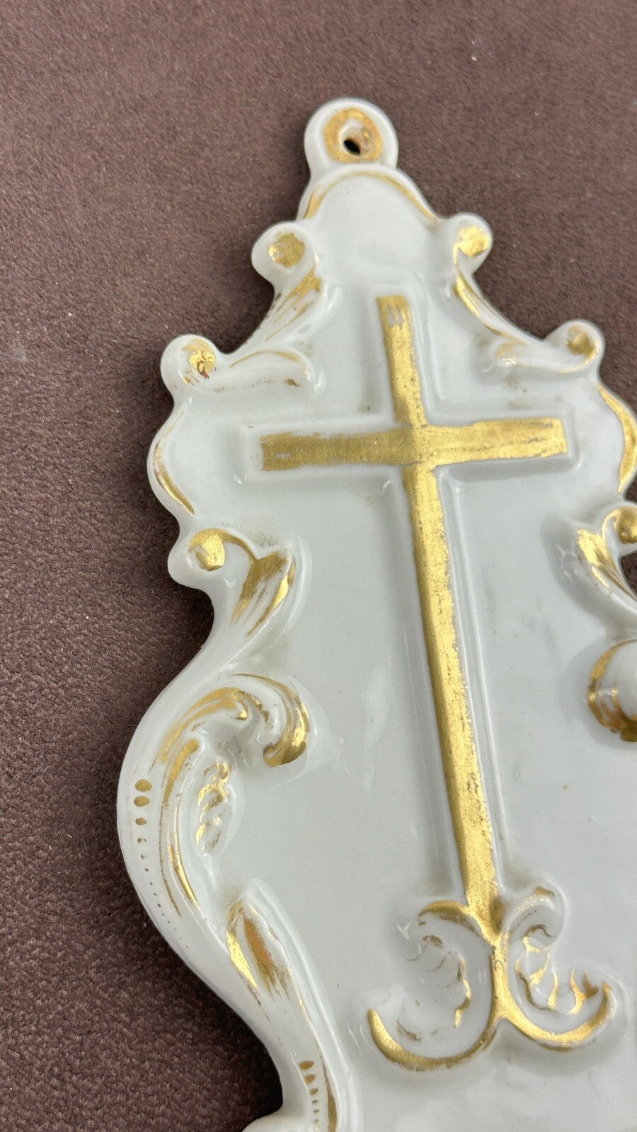 Bénitier de chevet 19ème en porcelaine de Paris n°31