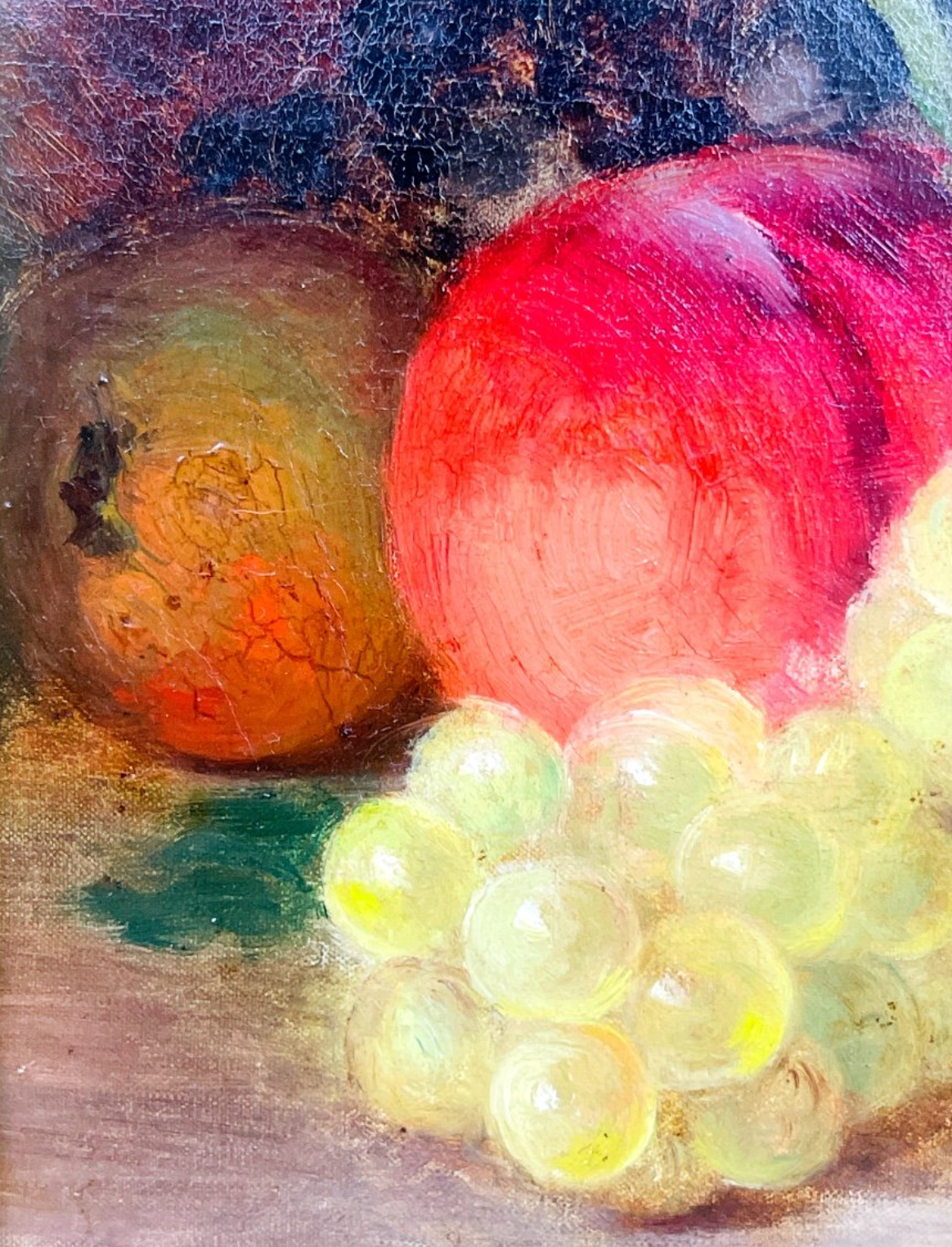 Louise Cécile Descamps-sabouret, Nature Morte Aux Fruits, Huile Sur Toile Signée