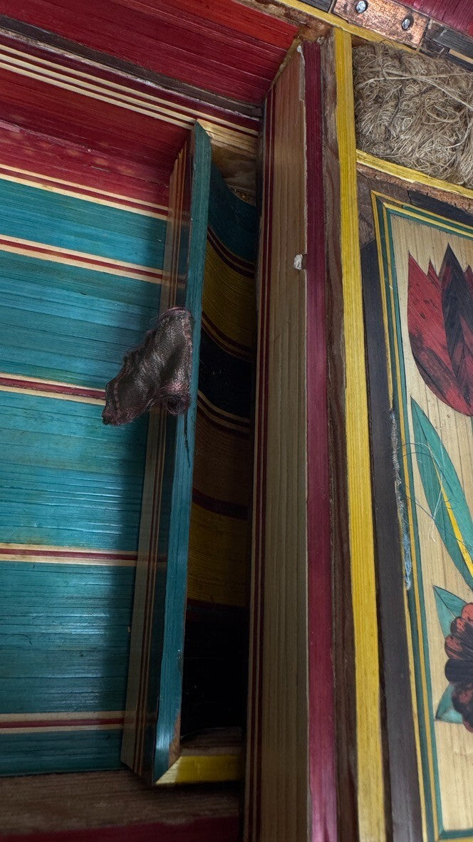 Coffret boîte à couture en marqueterie de paille Fin XVIIIème début XIXème