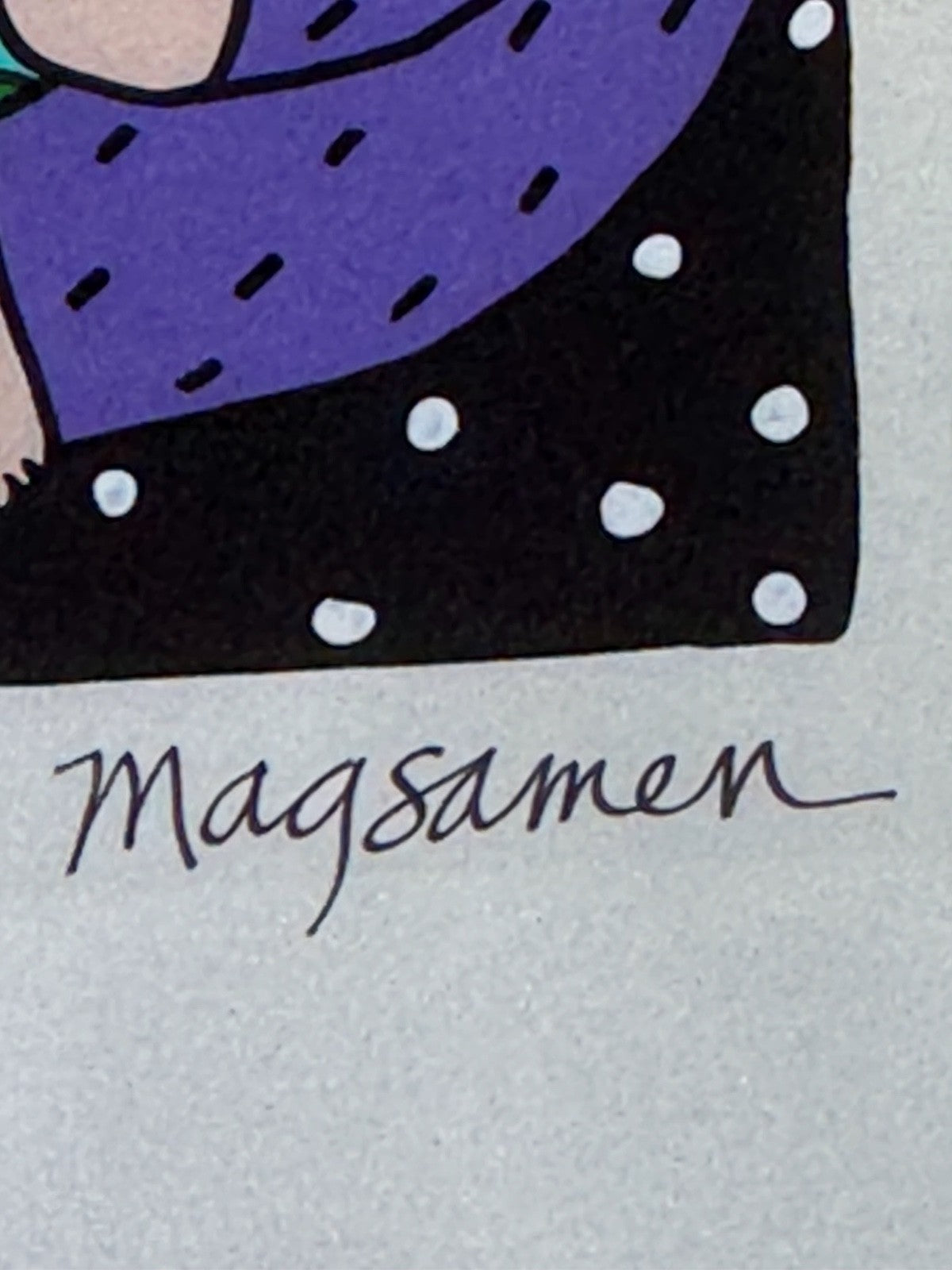 Sandra Magsamen, original 54x79 "Love makes the world go around" c.1990