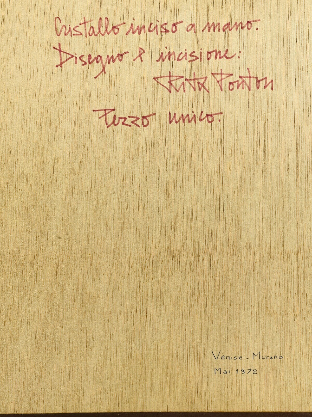 Cadre vintage en verre de Murano incisé, Venise