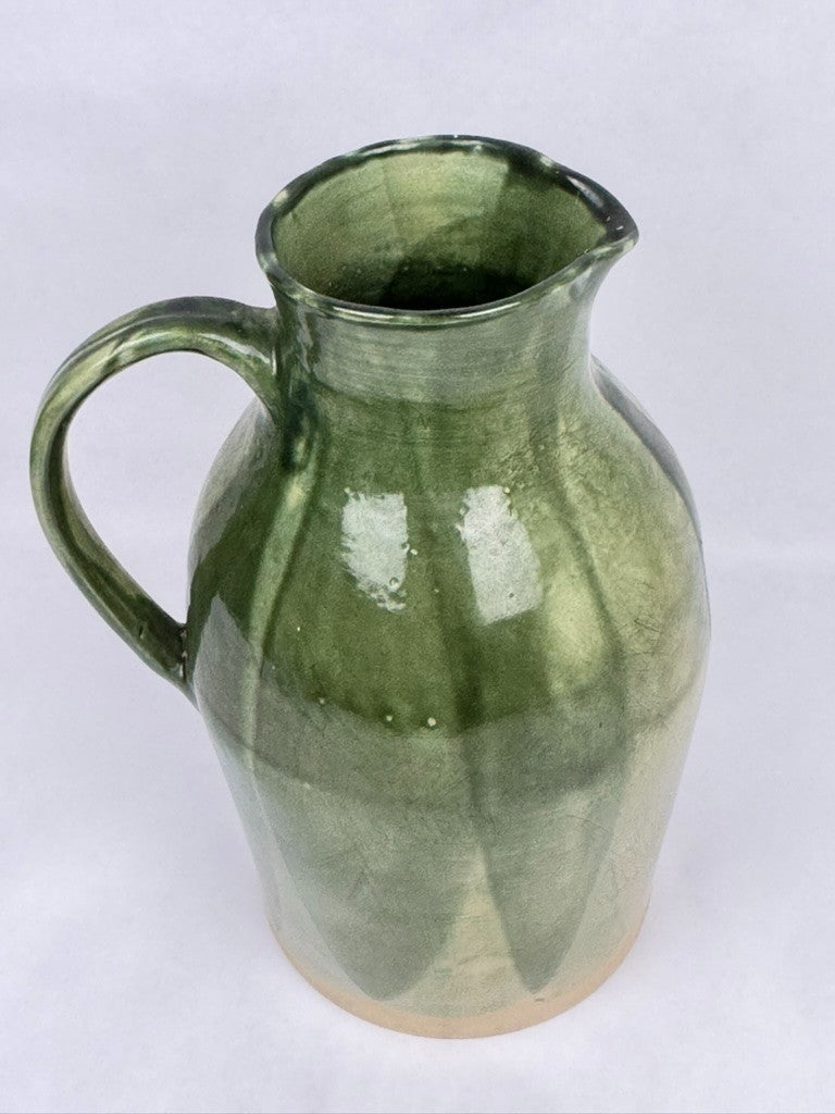 grand broc en céramique émaillé vert Maryvonne Zollinger