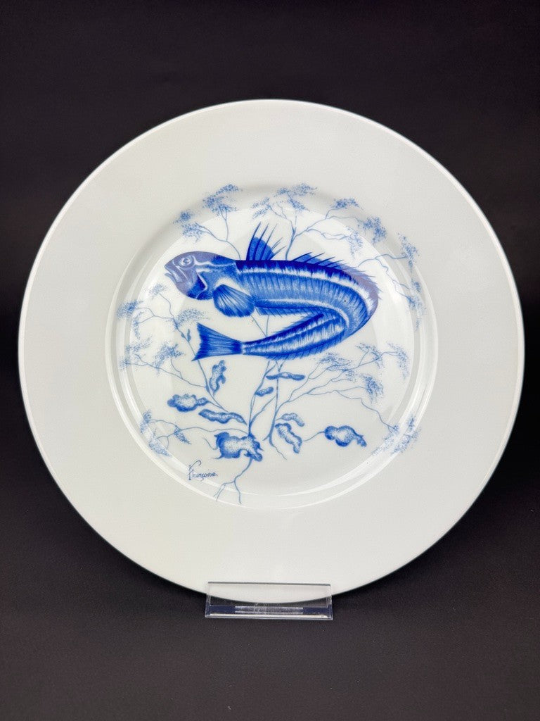 Service de 6 assiettes plates à Poissons stylisés – Jammet Seignolles