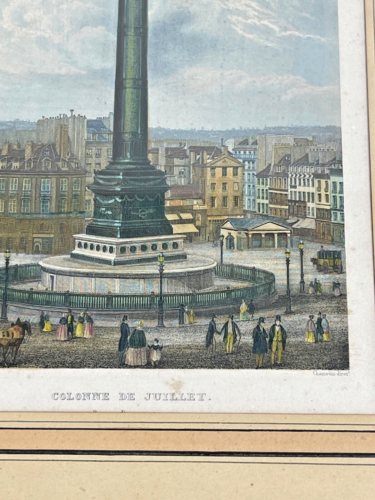 Suite De 2 Vues De Paris d'Ap. Jb Chamoin, Colonne De Juillet & Champs De Mars