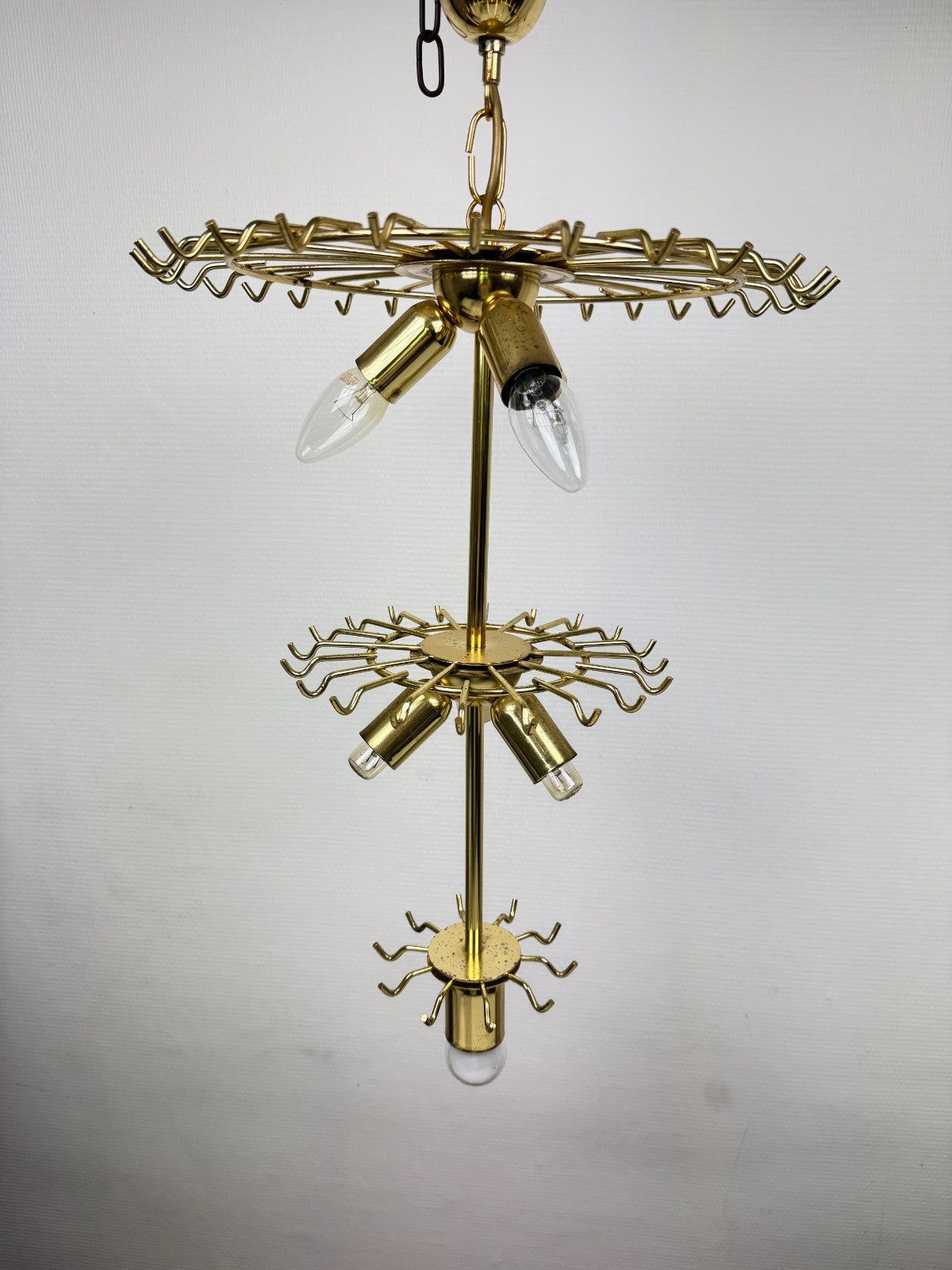 Lustre 3 rangs de tubes cristal Giesse Senago dans le gout de Venini, Italie